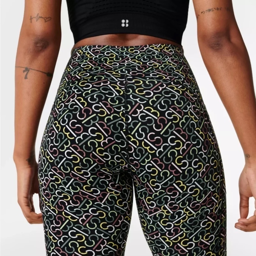 SWEATY BETTY Power High Waist 7/8 Legging In Black Slot Print - Picture 5 of 9